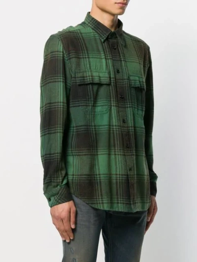 Shop Diesel Vintage Check Shirt In Green