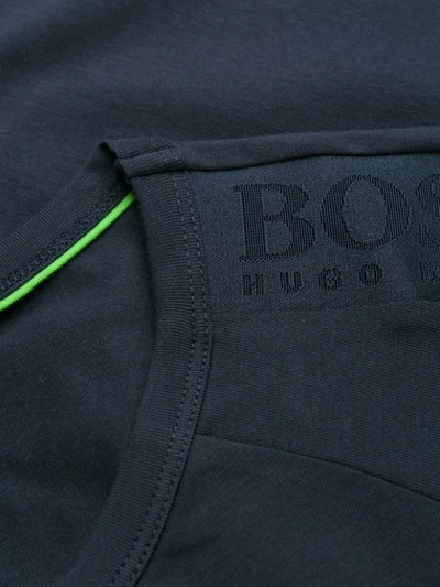 Shop Hugo Boss Logo Panel T-shirt In Blue