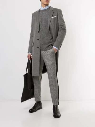 Shop Loveless Single Breasted Coat In Grey