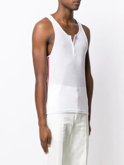 Shop Thom Browne Eyelet Mesh Tank Top In White