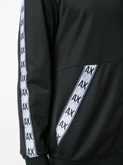 Shop Armani Exchange Logo Stripe Jacket In Black