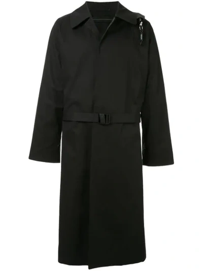 Shop Sankuanz Belted Long Coat In Black