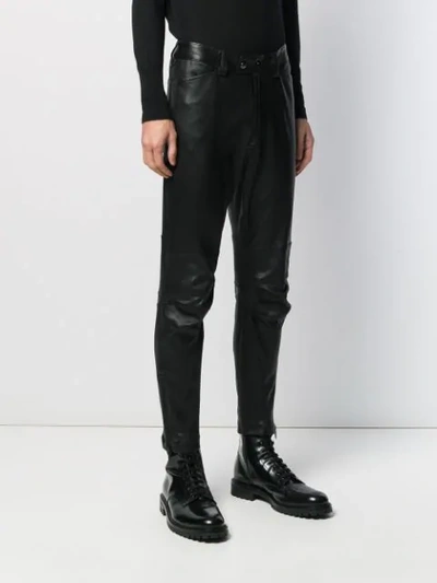 Shop Ann Demeulemeester Motox Panelled Trousers In Black