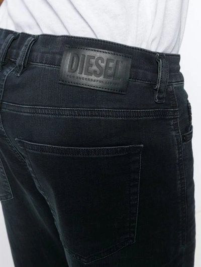 Shop Diesel Drawstring Slim-fit Jeans In Blue