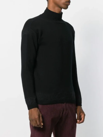 Shop Al Duca D'aosta Ribbed Roll Neck Jumper In Black