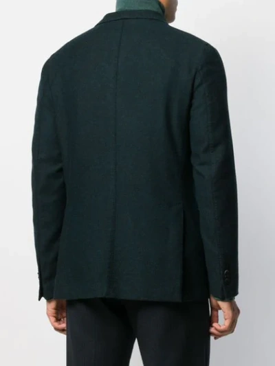 The Gigi Single-breasted Textured Blazer In Blue