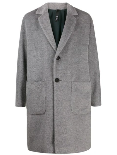 Shop Hevo Textured Single-breasted Coat In Grey