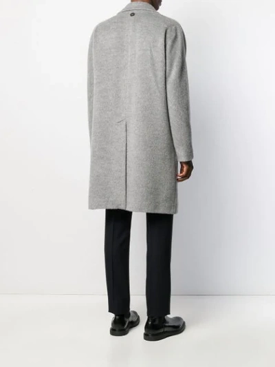 Shop Hevo Textured Single-breasted Coat In Grey