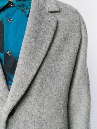 Shop Hevo Textured Single-breasted Coat In Grey