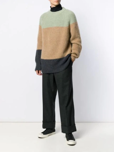 Shop Jil Sander Oversized Striped Sweater - Neutrals
