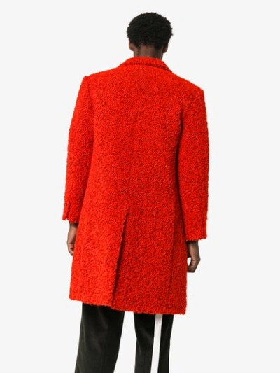 Shop Koché Textured Single-breasted Coat In Red