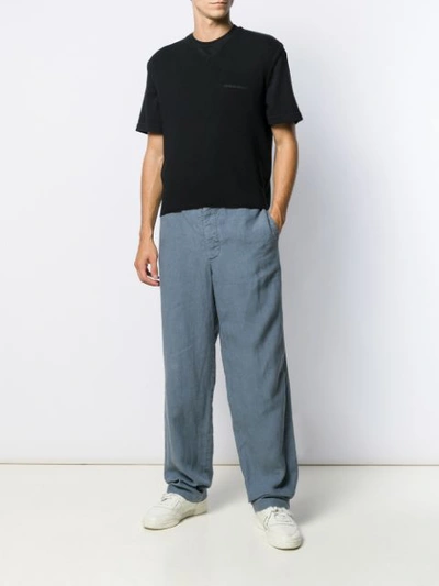 Pre-owned Giorgio Armani 1990s Wide Leg Trousers In Blue