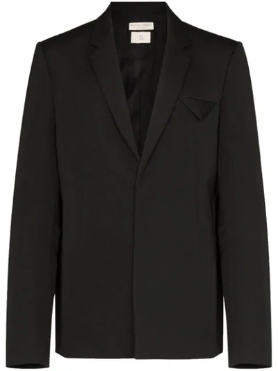 Shop Bottega Veneta Molded Sleeve Blazer In Black