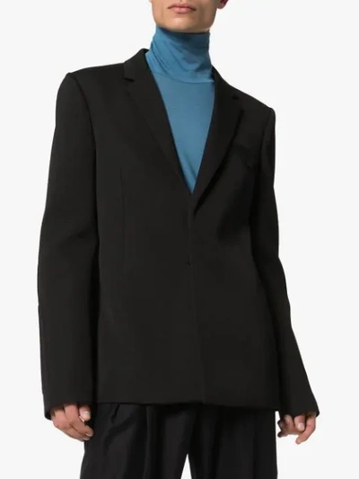 Shop Bottega Veneta Molded Sleeve Blazer In Black