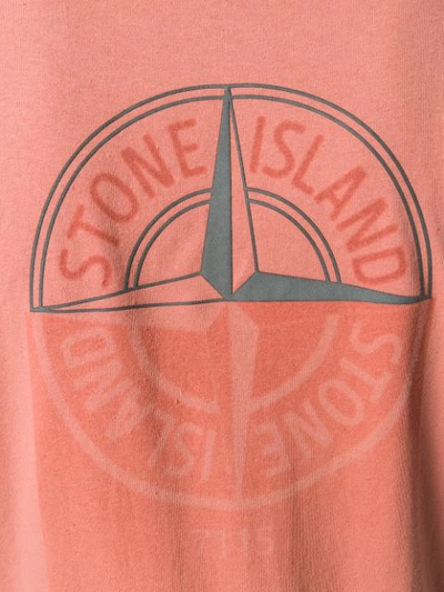 Shop Stone Island Logo Print T In Pink