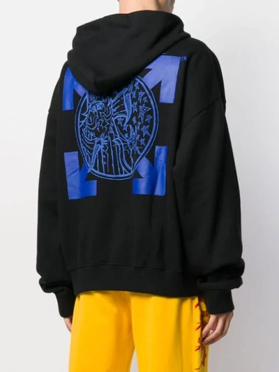 Shop Off-white Logo Printed Hoodie In Black