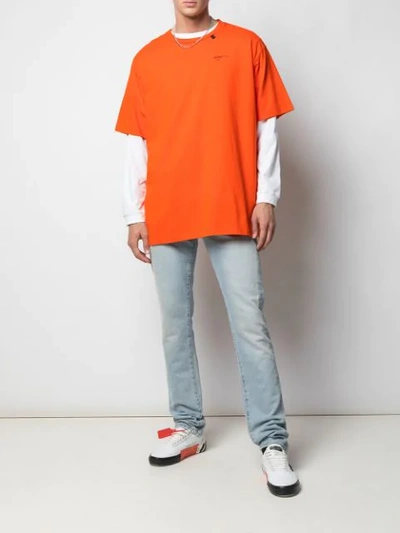 Shop Off-white Abstract Arrows T-shirt In Orange