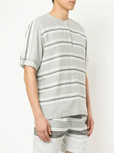 Shop Lemlem Abel Pickstitch Stripe T-shirt In Grey