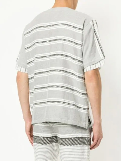 Shop Lemlem Abel Pickstitch Stripe T-shirt In Grey