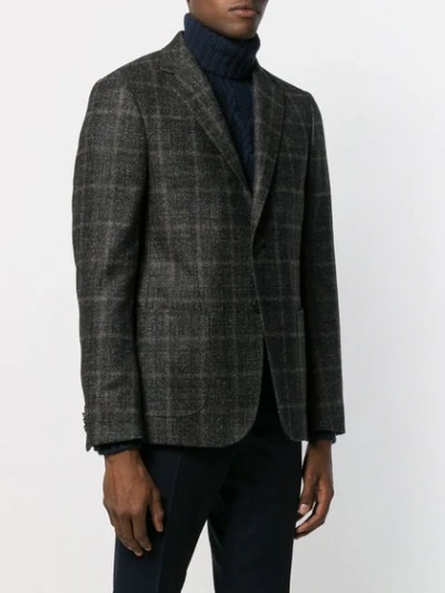 Shop Z Zegna Single Breasted Blazer In Brown