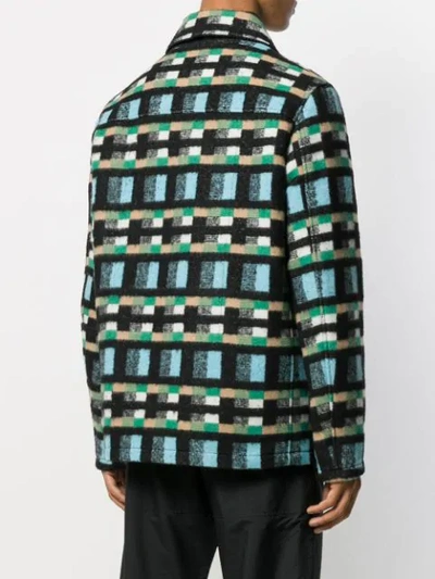 Shop Kenzo Intarsia Shirt Jacket In Blue