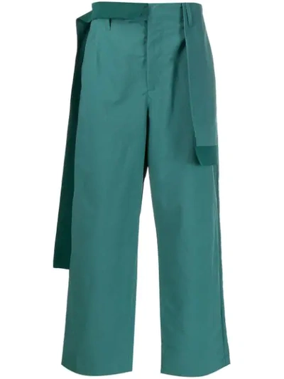Shop Craig Green Draped-panel Straight Trousers In Green