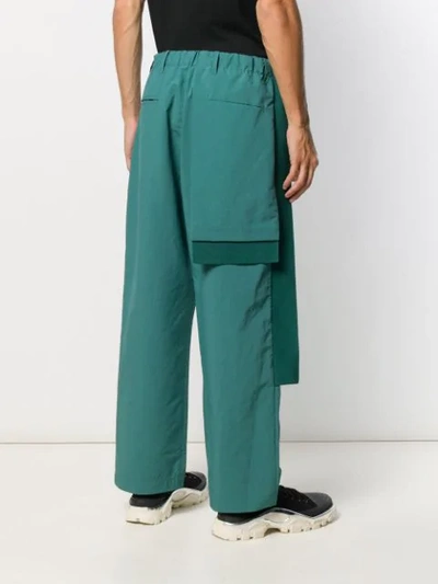 Shop Craig Green Draped-panel Straight Trousers In Green