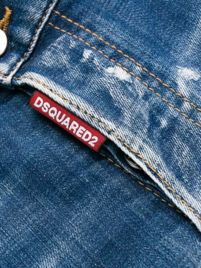 Shop Dsquared2 Distressed Skinny Jeans In Blue