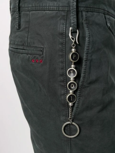 Shop Pt01 Slim Fit Keychain Trousers In Grey