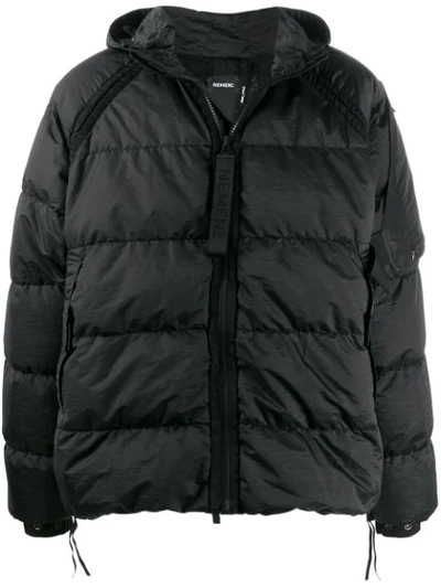 Shop Nemen Quilted Hooded Jacket In Black