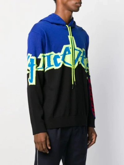 Shop Iceberg Logo Print Hoodie In Blue