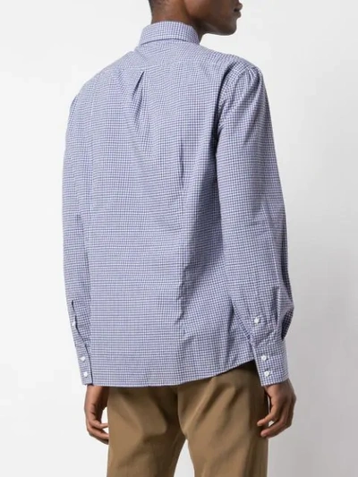 Shop Brunello Cucinelli Check Long-sleeve Shirt In Purple