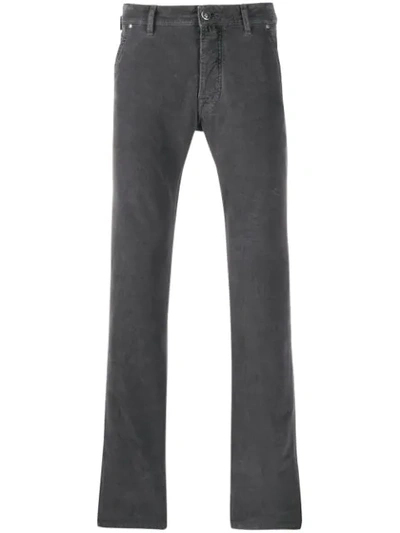 Shop Jacob Cohen Corduroy Straight Leg Trousers In Grey