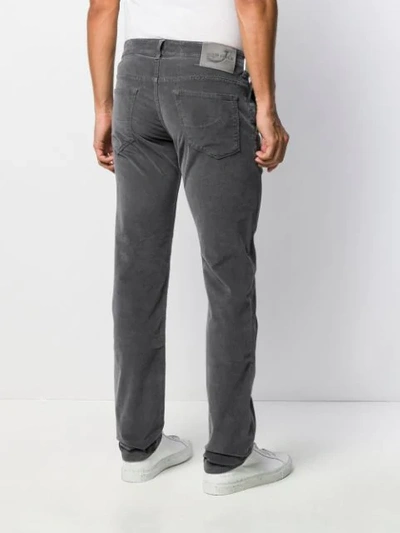 Shop Jacob Cohen Corduroy Straight Leg Trousers In Grey