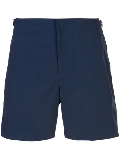 Shop Orlebar Brown Mittellange Badeshorts In Blue