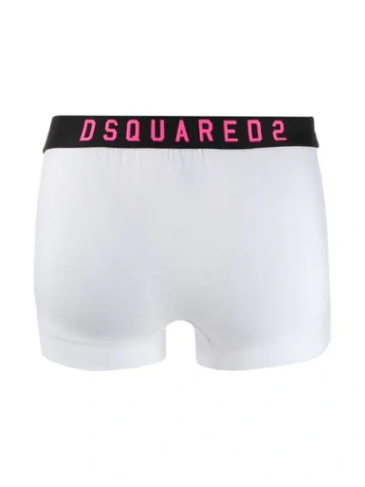 Shop Dsquared2 Icon Contrast Waistband Boxers - White