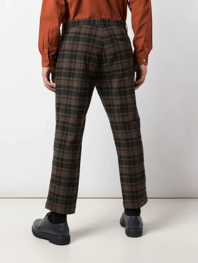 Shop Ymc You Must Create Hand Me Down Checked Trousers In Brown