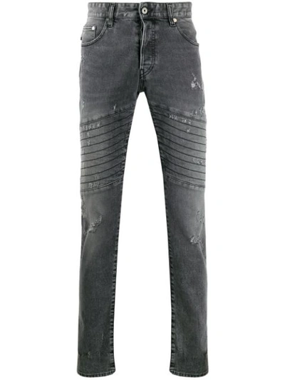 Shop Just Cavalli Distressed Detail Denim Jeans In Grey