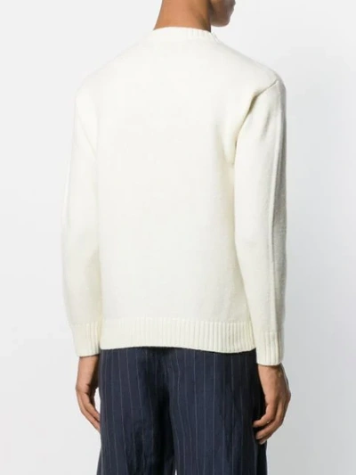 Shop Laneus Crew-neck Knit Sweater In White