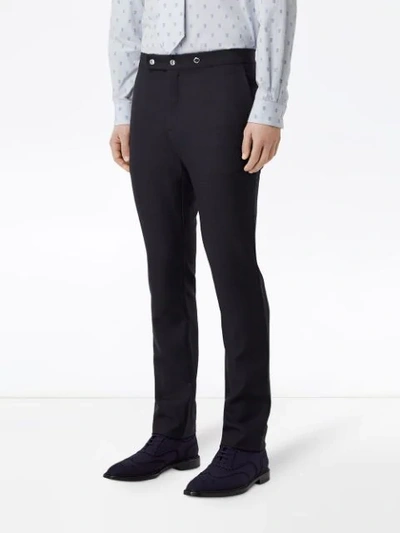 BURBERRY CLASSIC TRS SNAP TROUSERS - 蓝色