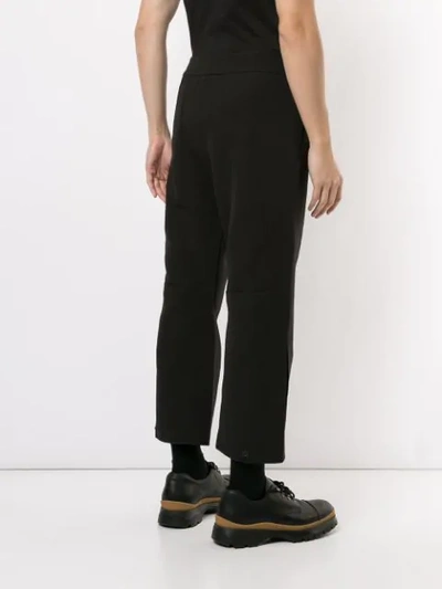 Shop Kiko Kostadinov Loose Fit Cropped Trousers In Graphite Black