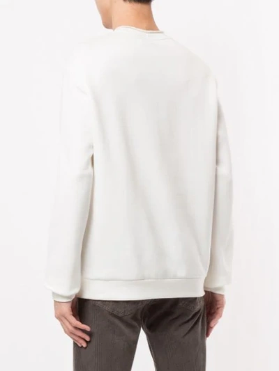 Shop Giorgio Armani Logo Print Sweatshirt In White