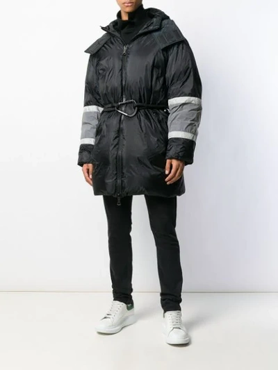 Shop Ienki Ienki Colour-block Zipped Coat In Black