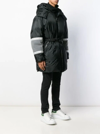 Shop Ienki Ienki Colour-block Zipped Coat In Black