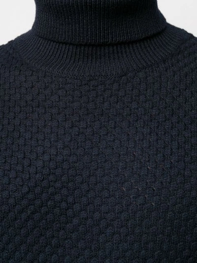 Shop Karl Lagerfeld Turtle Neck Jumper In Blue