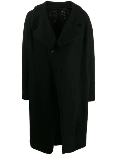 Shop Julius Off-centre Buttoned Coat In Black