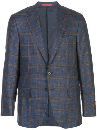 Shop Isaia Classic Single-breasted Blazer In Blue