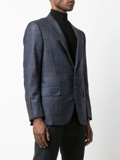 Shop Isaia Classic Single-breasted Blazer In Blue