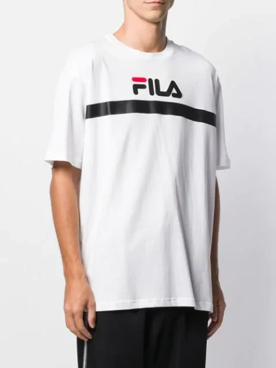 Shop Fila Large Logo Print T-shirt In White