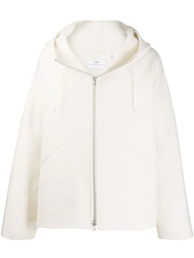Shop Oamc Hooded Coat In White